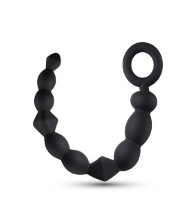 Анальні буси з різними кульками Blush Anal Adventures чорні, 24.7 х 2.5 - No Taboo