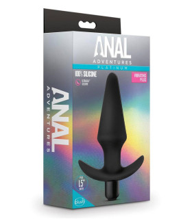 Анальная пробка с вибрацией Blush Anal Adventures черная, 12.7 х 3.8 см - No Taboo