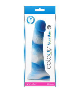 Фалоімітатор реалістичний на присосці NS Novelties без мошонки, двокольоровий, синій, 17.7 х 4 см - No Taboo