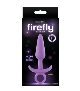 Анальна пробка M NS Novelties, світиться у темряві, фіолетова, 12.7 х 2.5 см - No Taboo