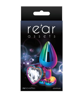 Анальная пробка, M, с прозрачным камнем NS Novelties разноцветная, 8.2 х 3.4 см - No Taboo