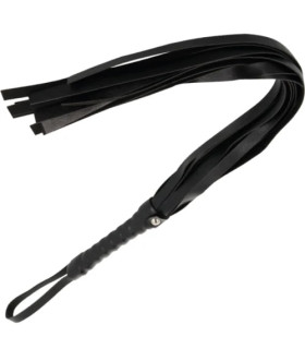 Флогер з рельєфною рукояттю Fetish Flogger чорний - No Taboo