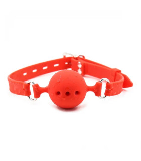 Кляп-кулька з отворами IDEA SM силіконовий, червоний, 4.5 см - No Taboo