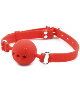 Кляп-кулька з отворами IDEA SM силіконовий, червоний, 4.5 см - No Taboo