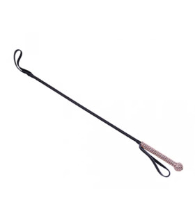 Стек кожаный IDEA SM со стразами на рукояти, черный, 73 см - No Taboo