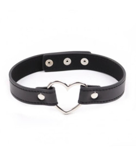 Ошейник с сердечком Fetish Collar with heart черный - No Taboo