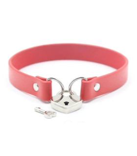 Ошейник IDEA SM с замком-сердечком, красный, 2 см - No Taboo