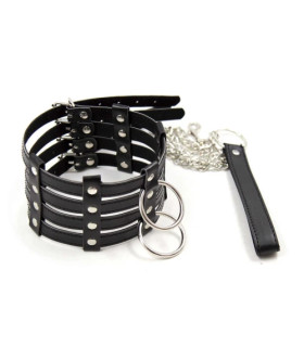 Ошейник IDEA SM с поводком и двумя фиксаторами, черный, 10 см - No Taboo