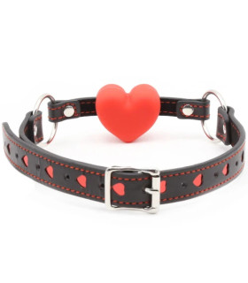 Кляп в виде сердца Fetish Mouth gag heart красный, 4 см - No Taboo