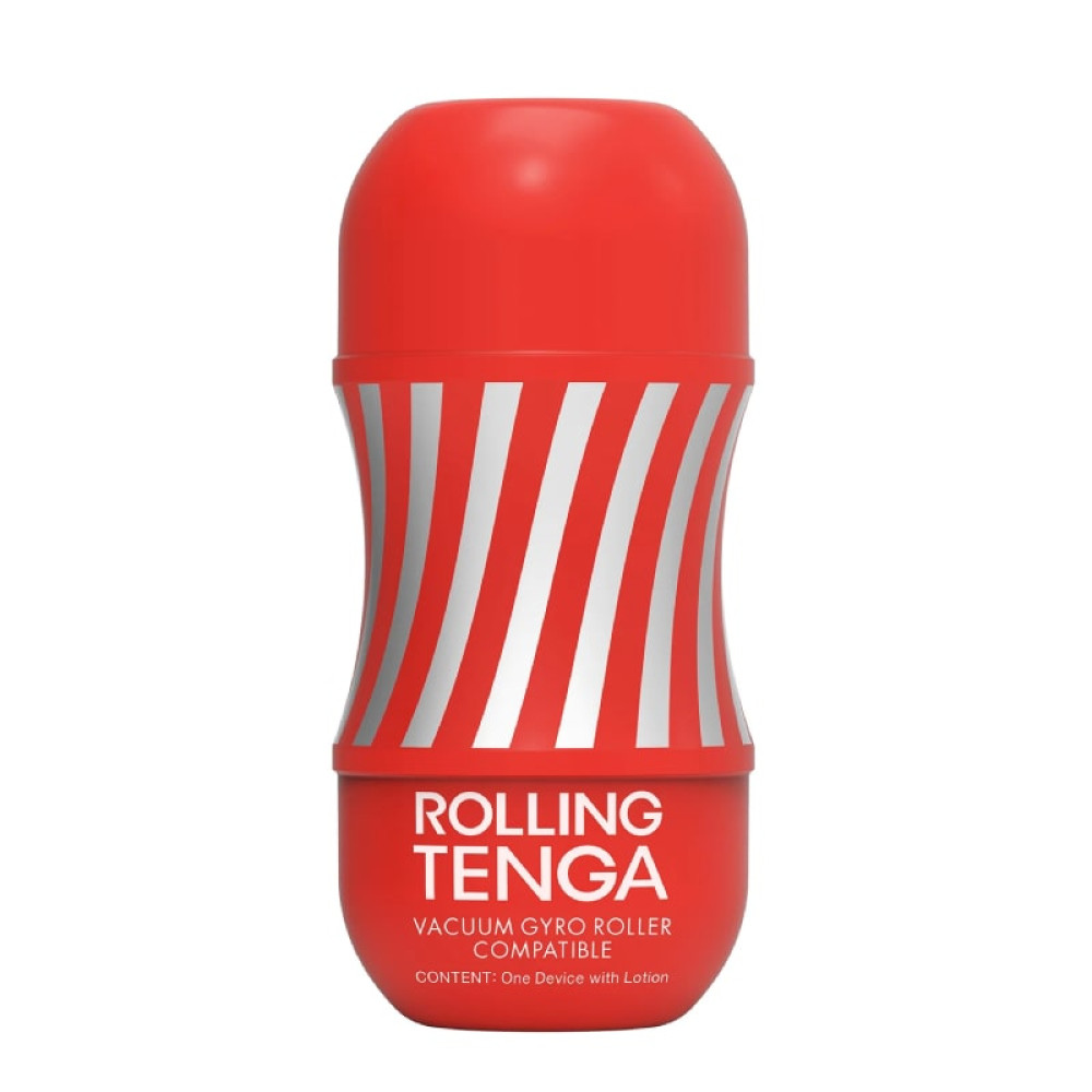 Мастурбатор нереалистичный Rolling Tenga Gyro Roller Cup красно-белый, 15 х 4.5 см (205075), zoom