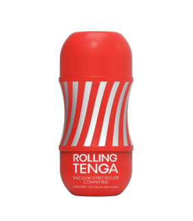 Мастурбатор нереалистичный Rolling Tenga Gyro Roller Cup красно-белый, 15 х 4.5 см - No Taboo