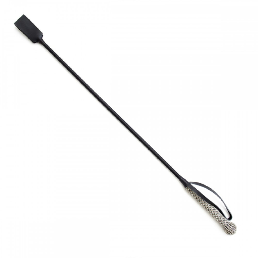 Стек со стразами на рукояти Fetish Crop bling glass diamond кожаный, 68 см (205151), zoom