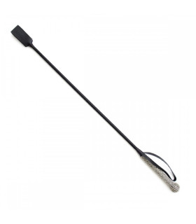 Стек со стразами на рукояти Fetish Crop bling glass diamond кожаный, 68 см - No Taboo