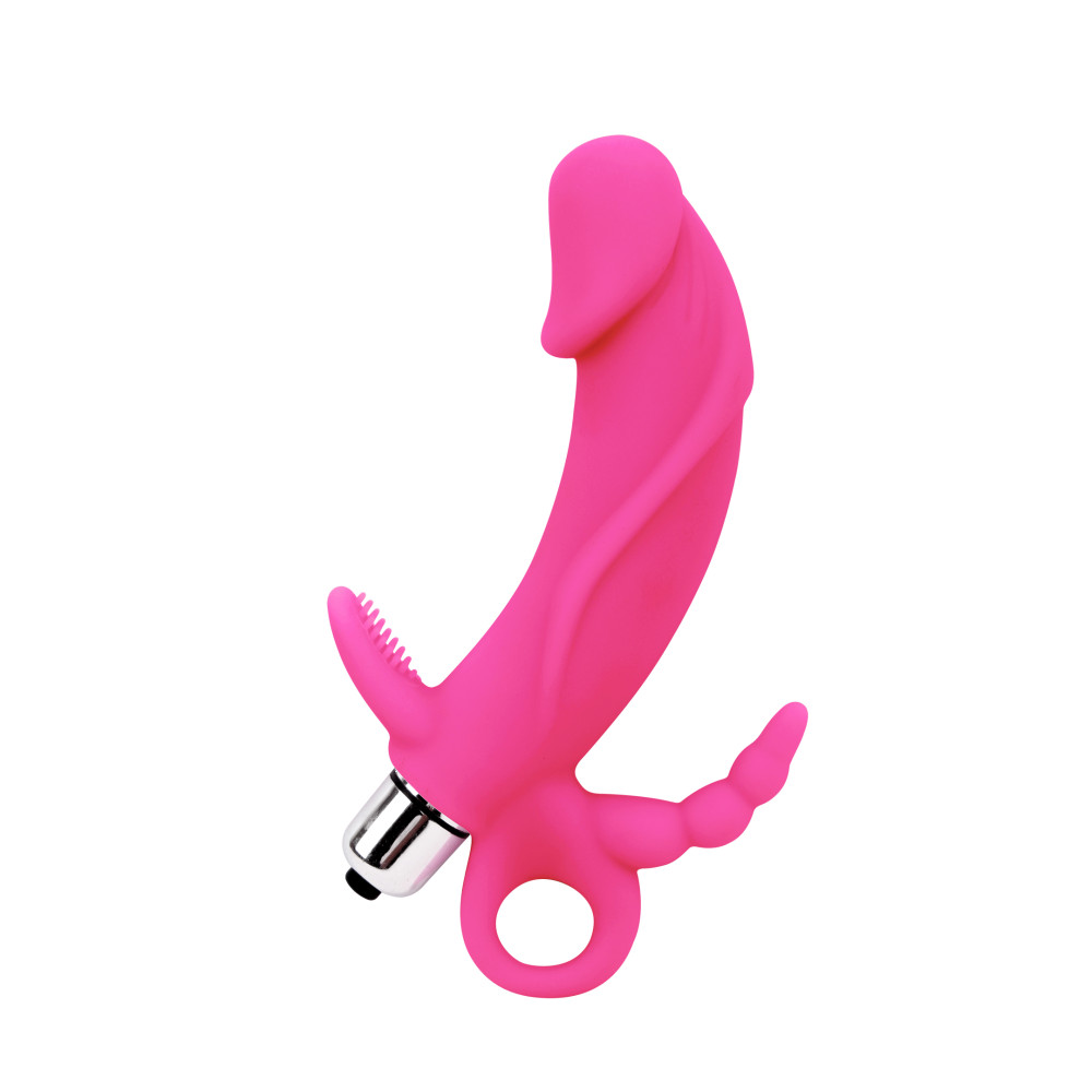 Вібратор потрійний реалістичний Chisa рожевий, 14.7 х 3.7 см (205168), zoom