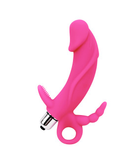 Вибратор тройной реалистичный Chisa розовый, 14.7 х 3.7 см - No Taboo