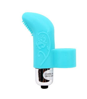 Вибратор на палец рельефом MisSweet Finger Vibe голубой, 7.4 х 4.1 см - No Taboo