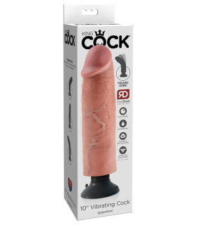 Вибратор реалистичный гигантский King Cock на присоске бежевый, 25.5 х 6.3 см - No Taboo