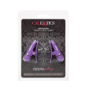 Зажимы на соски с вибрацией California Exotic Novelties, фиолетовые, 7 см - No Taboo