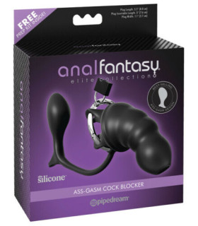 Пояс верности с анальной стимуляцией и подвесным замком, черный - No Taboo