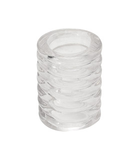 Насадка на член рельєфна TitanMen CockCage з відкритою голівкою, прозора, 5 х 2.5 см - No Taboo