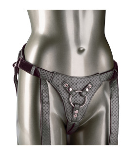 Трусики для страпону The Regal Queen зі шнурівкою, чорні - No Taboo