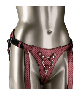 Трусики для страпону The Regal Queen зі шнурівкою, червоні - No Taboo