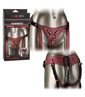 Трусики для страпону The Regal Queen зі шнурівкою, червоні - No Taboo