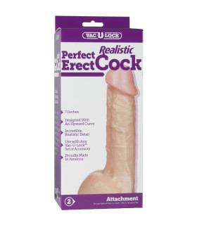 Насадка на страпон реалистичная Vac-U-Lock Doc Johnson бежевая, 18.5 х 4 см - No Taboo