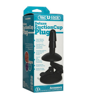 Адаптер Vac-U-Lock для насадок, на присоске Doc Johnson черный, 16.5 см - No Taboo