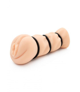 Мастурбатор вагіна реалістичний Hidden Desire з кільцями стиснення, бежевий, 14 х 4.5 см - No Taboo