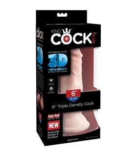 Фалоімітатор реалістичний на присосці King Cock бежевий, 18.4 х 4.3 см - No Taboo