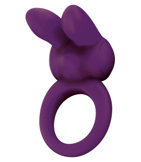 Вибро-эрекционное кольцо TOY JOY с ушками для стимуляции клитора, фиолетовое, 7 х 3 см - No Taboo