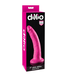 Фаллоимитатор реалистичный на присоске Slim Dillio розовый, 19.7 х 4 см - No Taboo