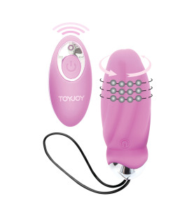 Виброяйцо с вращающимися шариками, с дистанционным пультом TOY JOY розовое, 8.5 х 5.5 см - No Taboo