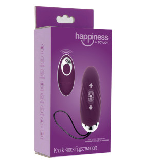 Виброяйцо с вибрацией и пульсацией, с дистанционным пультом TOY JOY рельефное, фиолетовое, 8.9 х 3.3 см - No Taboo