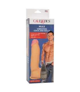 Вибратор реалистичный гигантский на присоске, с проводным пультом California Exotic Novelties бежевый, 22 х 6 см - No Taboo