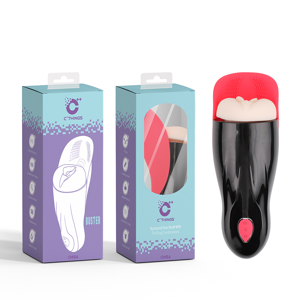 Мастурбатор-вагіна в колбі з вібрацією Chisa з рельєфом для стимуляції мошонки, бежевий, 27.3 х 8.3 см (203891), zoom