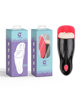 Мастурбатор-вагина в колбе с вибрацией Chisa с рельефом для стимуляции мошонки, бежевый, 27.3 х 8.3 см - No Taboo