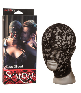 Маска кружевная с закрытыми глазами Scandal с открытым ртом, черная, OS - No Taboo