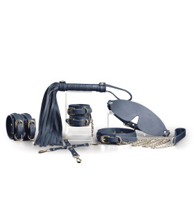 Набор для БДСМ Bondage Couture 6 предметов, синий - No Taboo