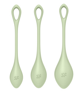 Набор вагинальных шариков Satisfyer Yoni Power 2, зеленые, 3 шт - No Taboo