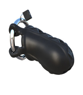 Пояс верности мужской с замком на ключ Pipedream черный, 9.5 см - No Taboo