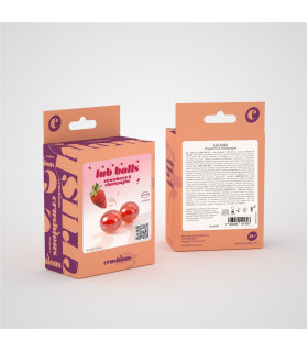 Бразильские шарики для массажа со вкусом клубники с шампанским Crushious, 2 шт - No Taboo