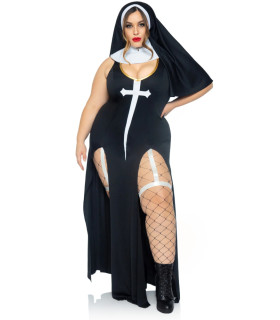 Костюм монашки Leg Avenue, XL/XXL, Sultry Sinner 3 предмета, черный с белым - No Taboo