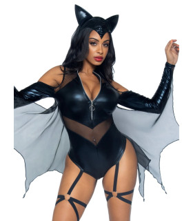 Сексуальный костюм летучей мыши Leg Avenue Midnight Bat, S, 2 предмета, черный - No Taboo