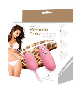 Виброяйцо с дистанционным пультом Ultra Seven розовое, 6 х 3 см - No Taboo