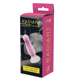 Анальна пробка, що світиться в темряві Dream Toys Radiant, M, синя - No Taboo