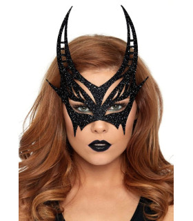Маска диявола з відкритими очима Leg Avenue, O/S, блискуча, чорна - No Taboo