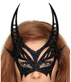 Маска диявола з відкритими очима Leg Avenue, O/S, блискуча, чорна - No Taboo