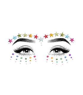 Блискуча маска зі страз Leg Avenue, O/S, із зірками, різнокольорова - No Taboo